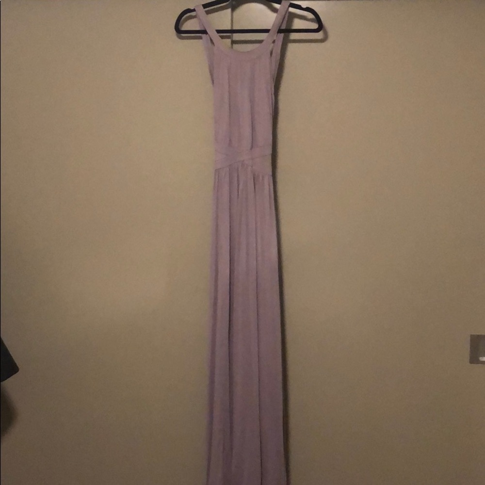 Lilac purple maxi dress with cross cross back
